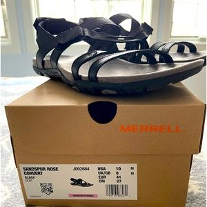 Merrell Black Sandspur Rose Convert sandal size 10